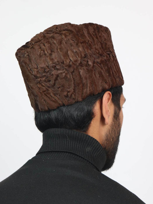 brown cap in karakul fur