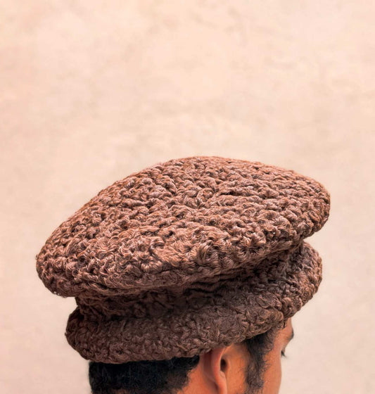 Dark Brown Round Premium Karakul Cap
