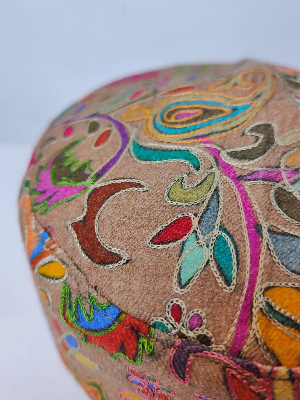Kashmiri kalamkari work on the cap