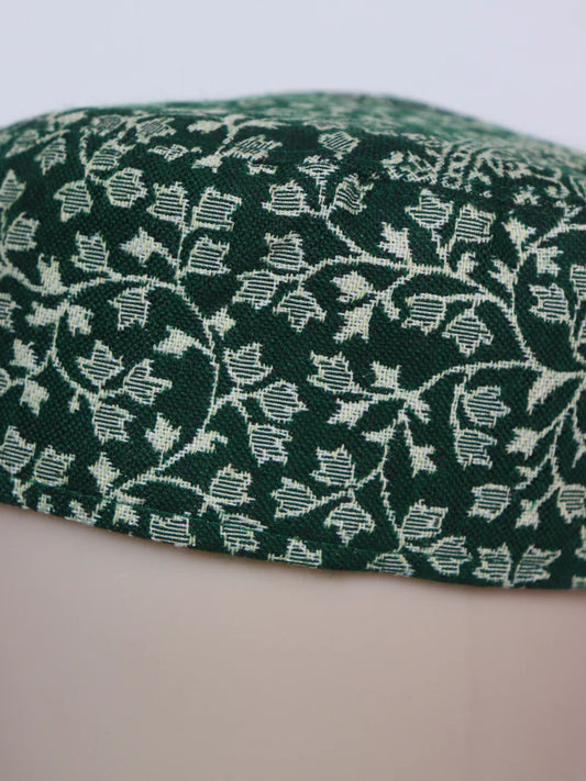 Green Kashmiri Stylish Handmade Kani Cap For Men Sehran