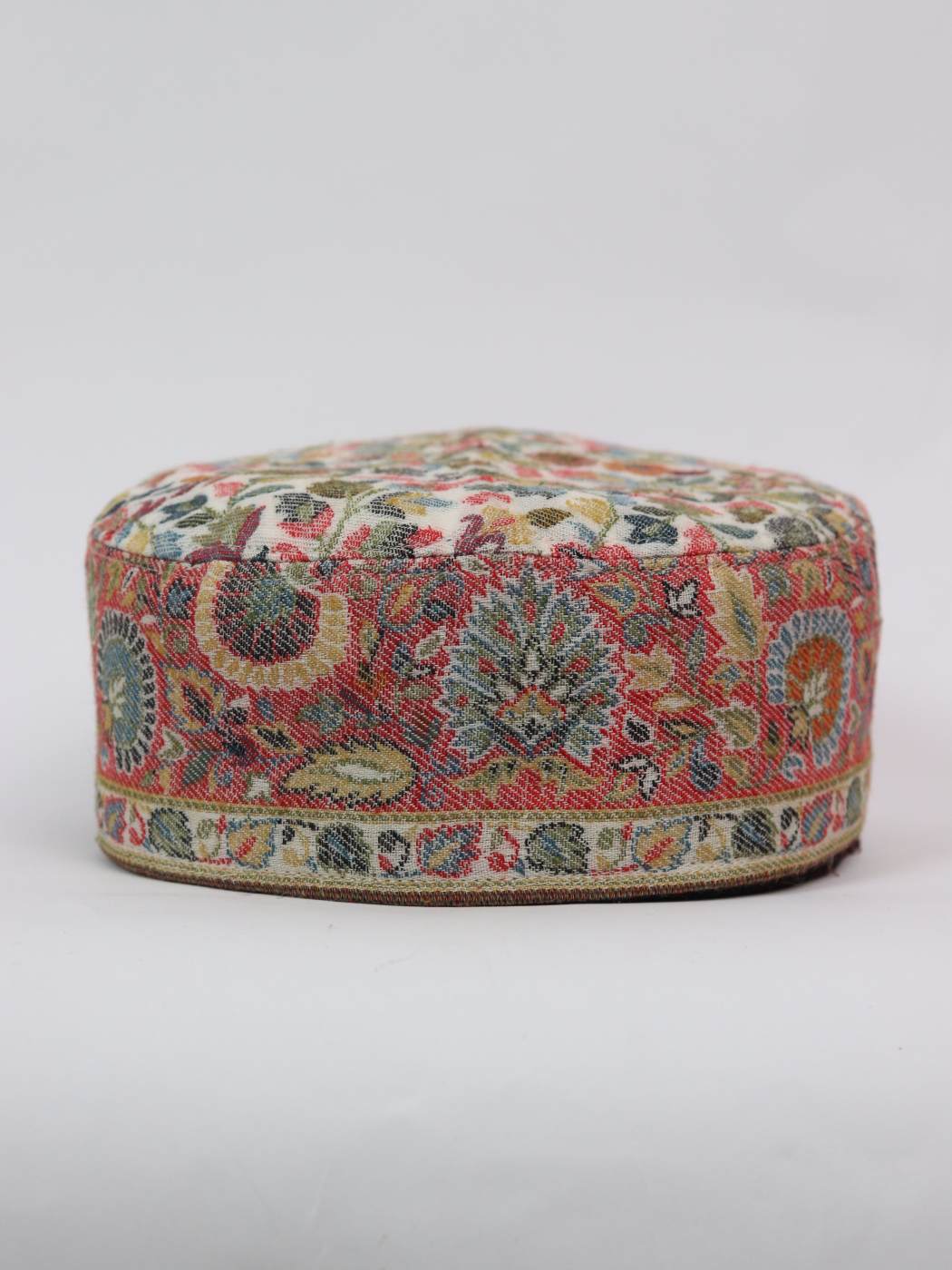 kashmiri kani cap in white