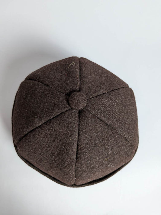 six panel design cap from Kashmir in brown