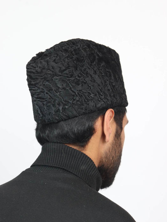 black karakul cap in fur