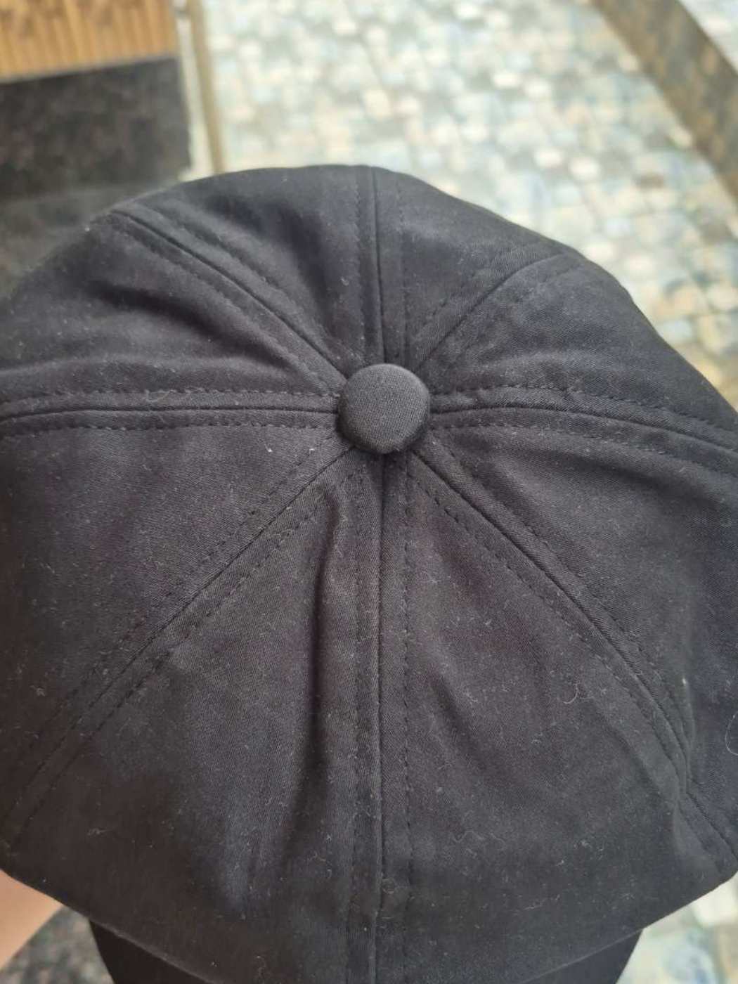 Black Beret Cap 8 Panel in Cotton