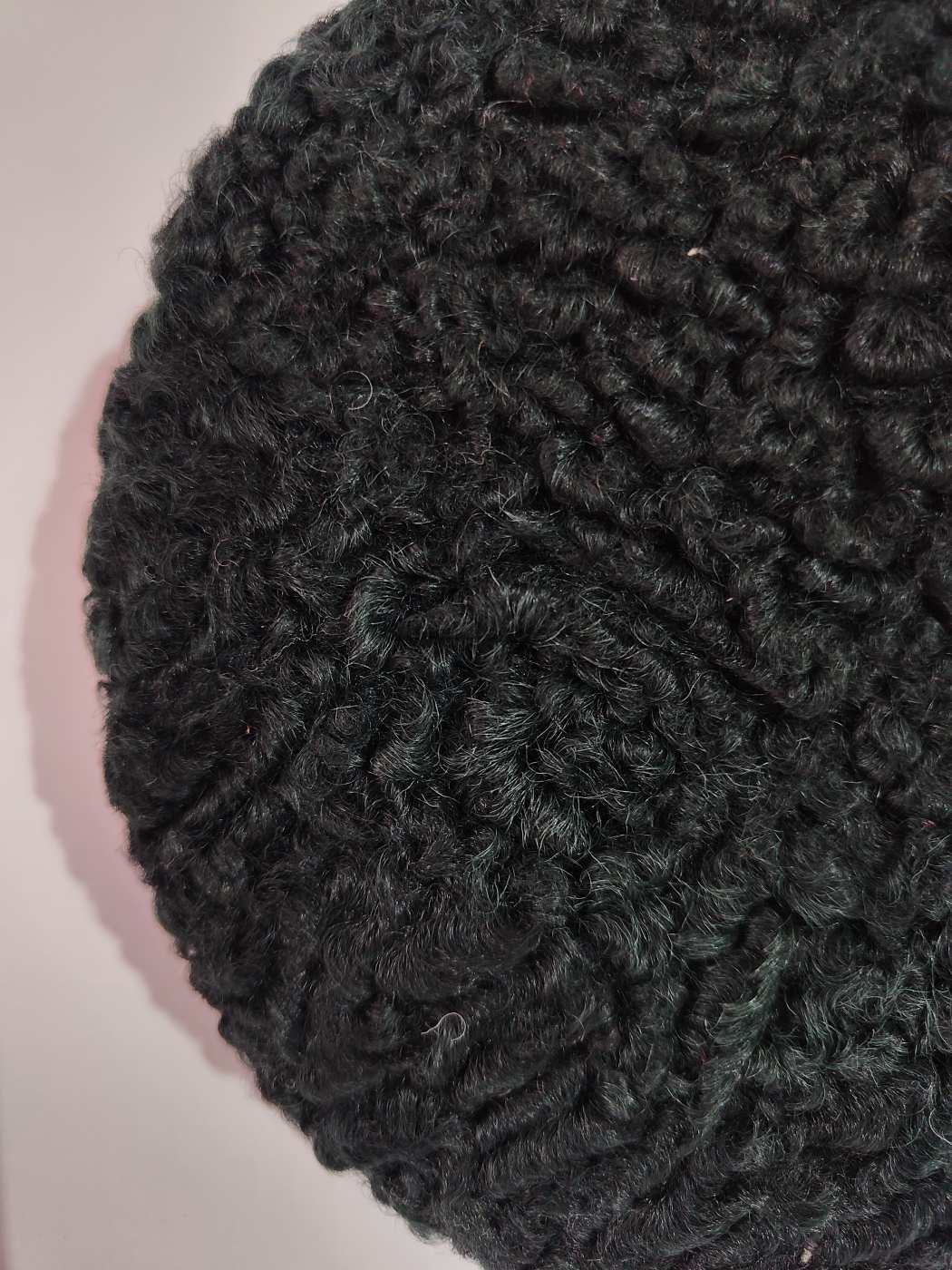 Premium and Elite Black Round Karakul Cap | Handmade Fur Wool Cap