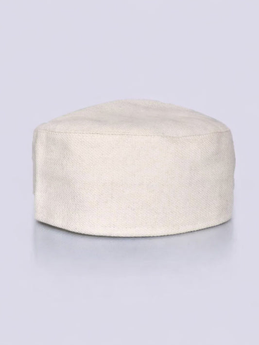 white colour plain toosha cap from Kashmir