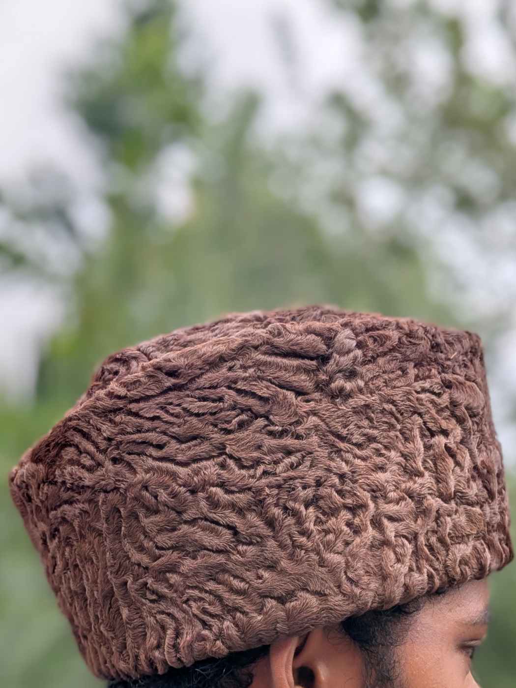 Dark Brown Karakuli Cap