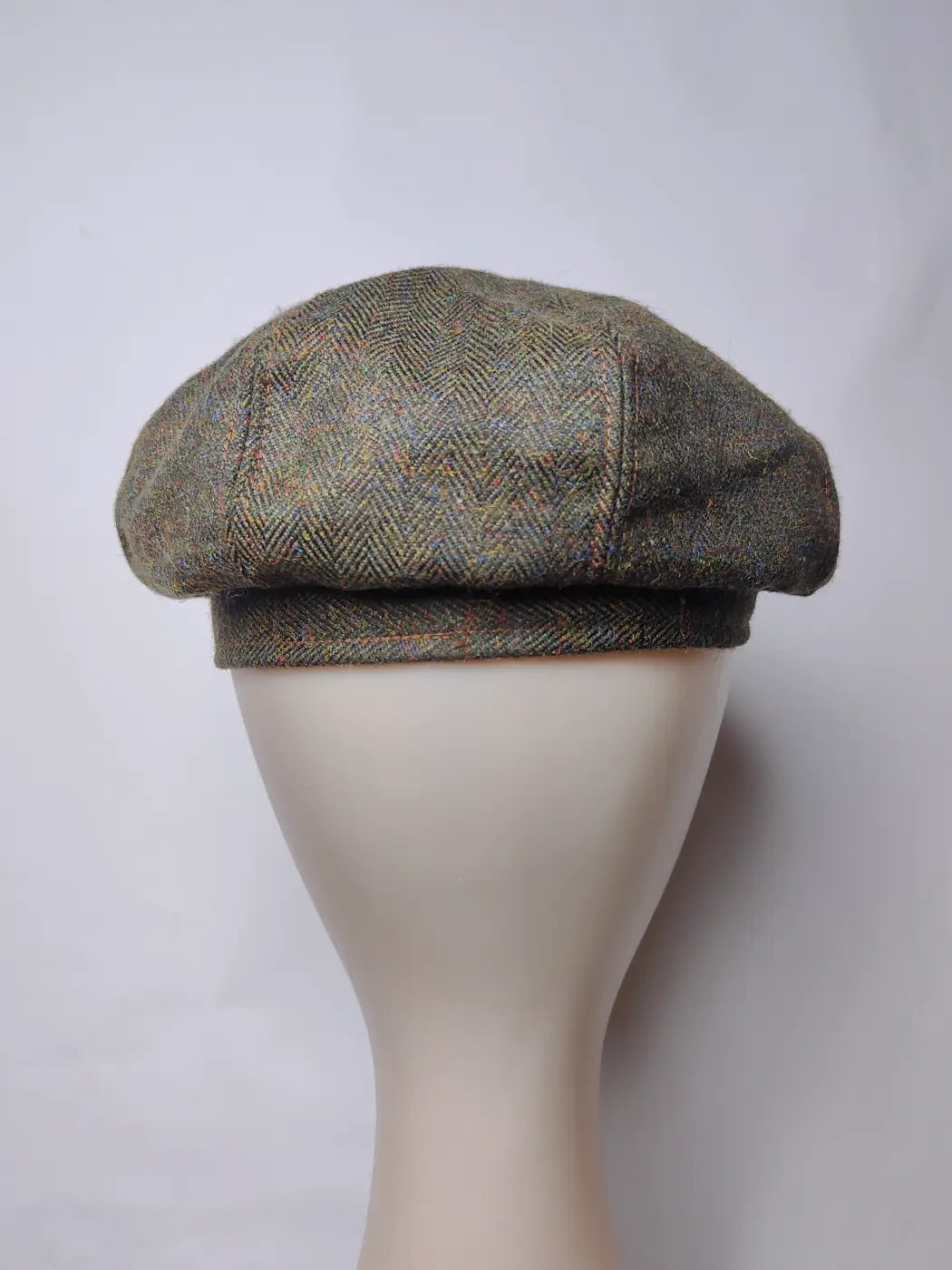 Green 8 Panel Tweed Cap in Baggy Style | Newsboy Hat