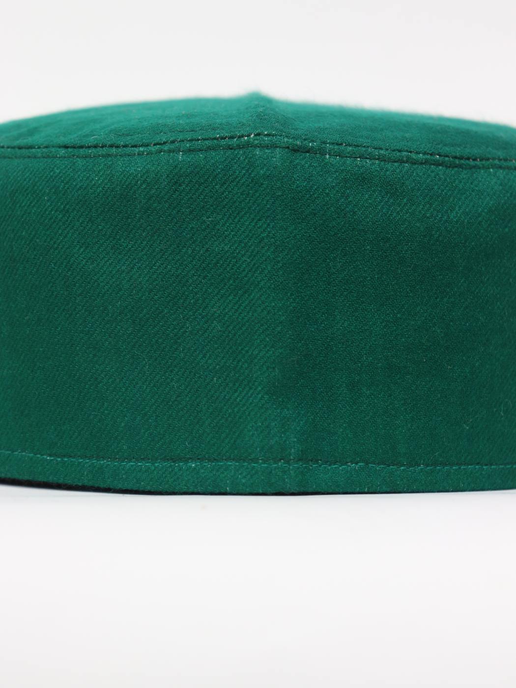 green cap in plain semi pashmina