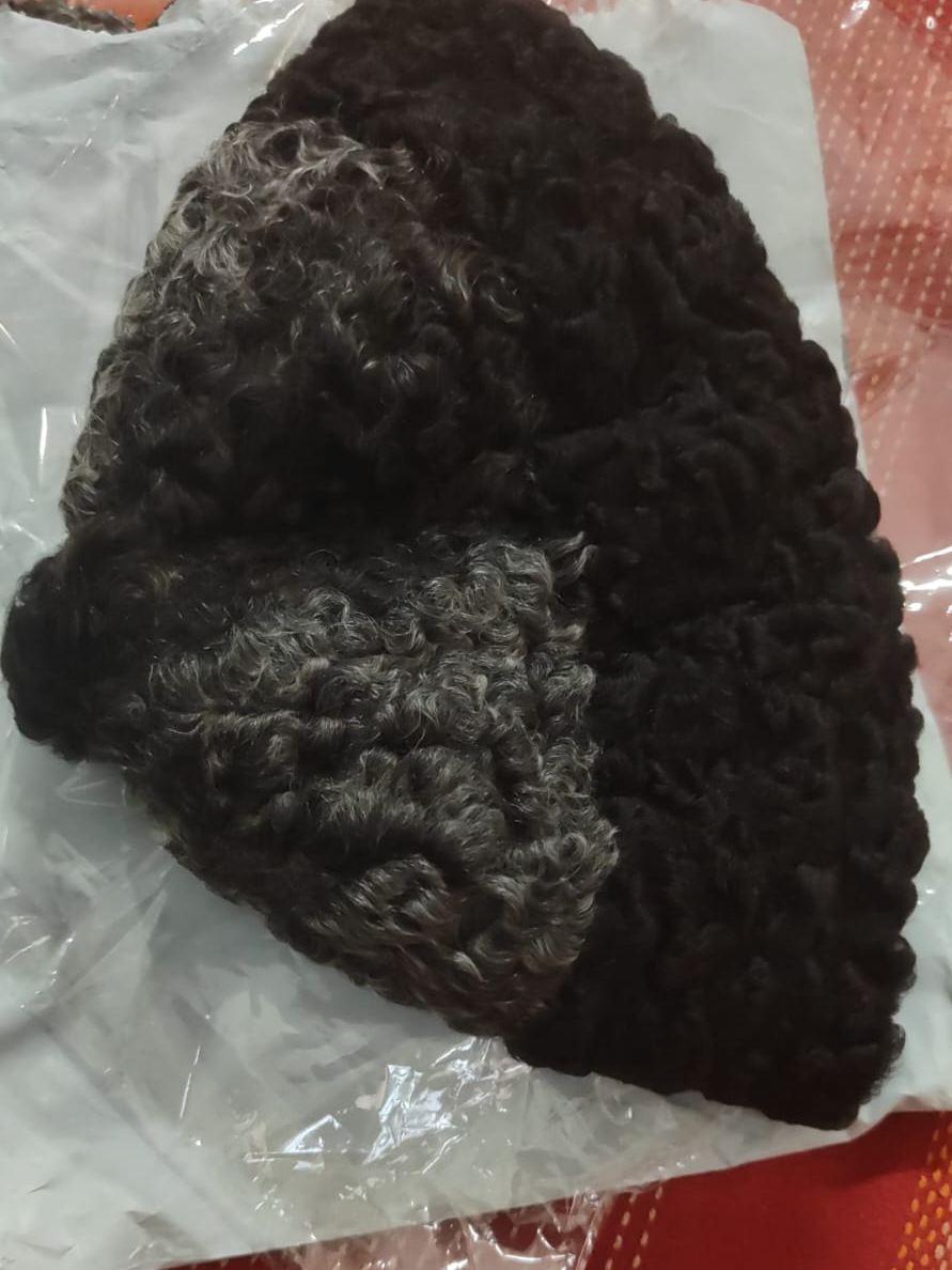 karakul cap in grey and black