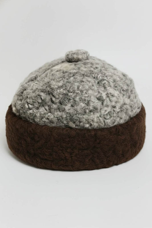 Round Karakul Ambassadors Cap | Dual Tone Wool Hat