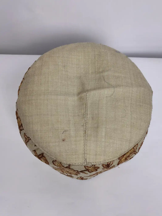 beige colour lightweight cap from Kashmir top side