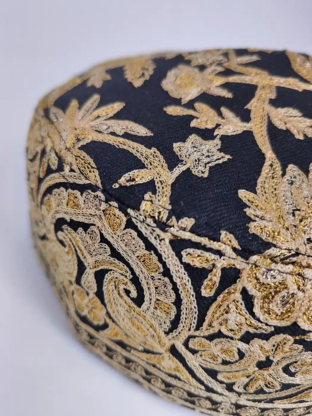 Mens Black Cap Yawar with Heavy Zari Work