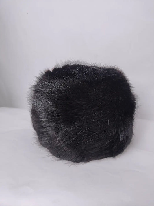 black fur handmade cap