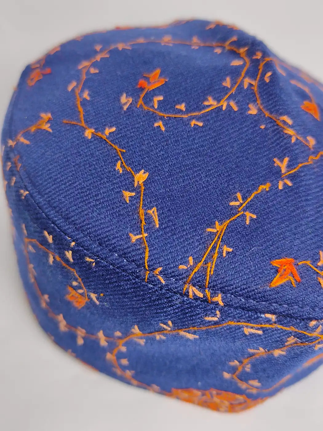 Blue Sozni Jaal Work Kashmiri Cap | Fazlul