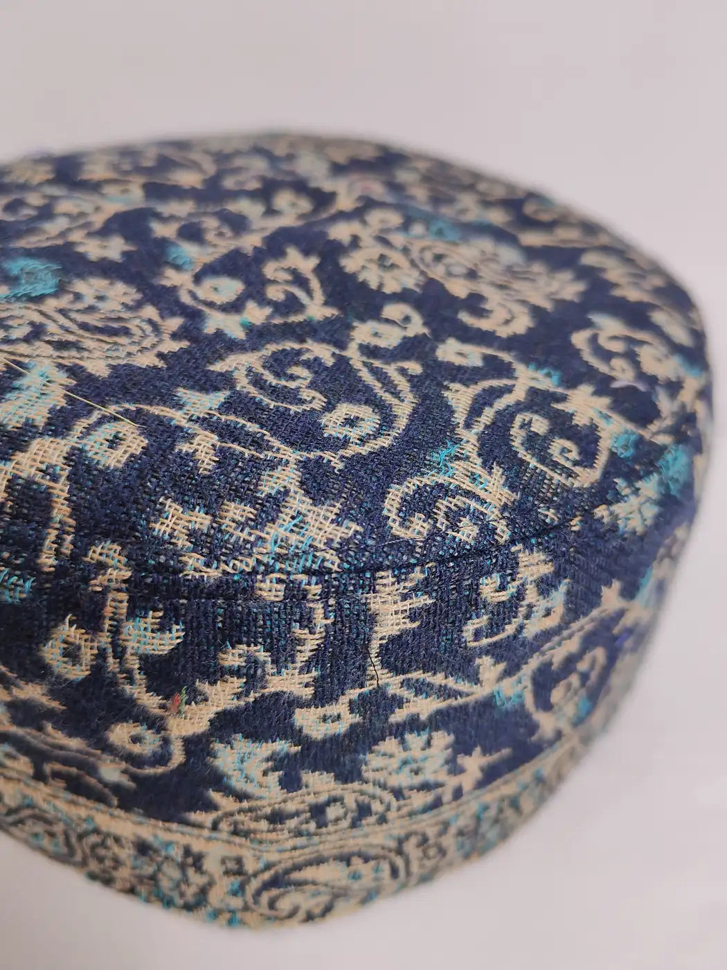 Dark Blue Unique Kani Cap from Kashmir