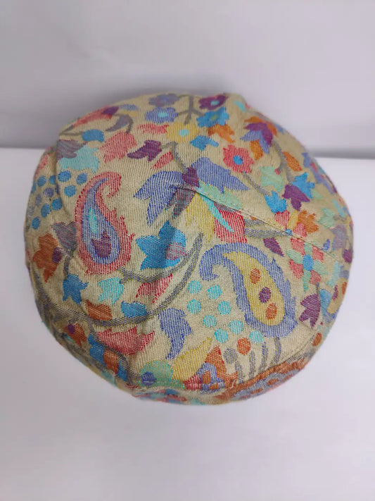 Beige Shayan Embroidery Kashmiri Kani Cap