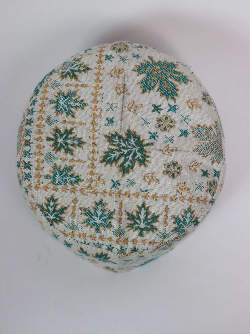 Kashmiri classic kani cap top side with chinari woven patterns
