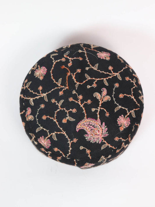 Black Sozni Jaal Cap from Kashmir | Barakah