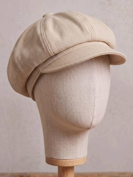 Linen Cotton Newsboy Cap - French Headwear for Summer