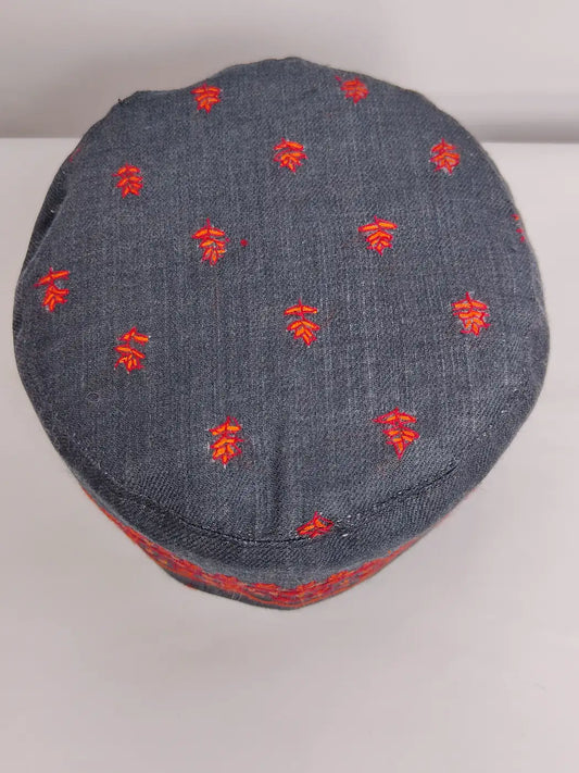 Premium wool topi with booti style sozni embroidery