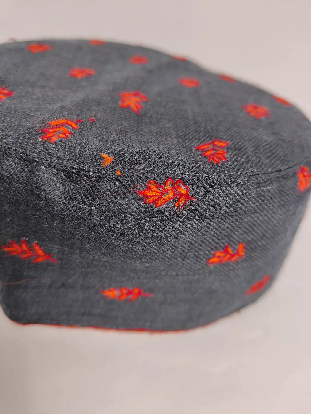 premium wool cap with booti style embroidery