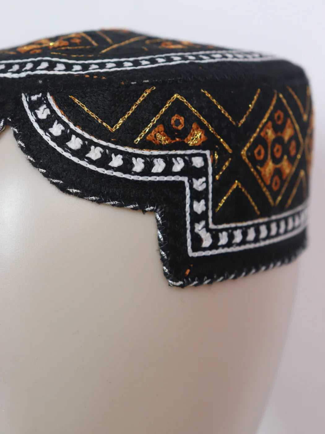 Black Traditional Sindhi Cap | Topi With Embroidery Sohaib