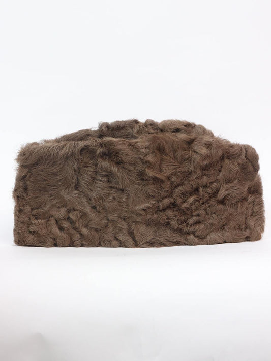 brown karakul fur cap