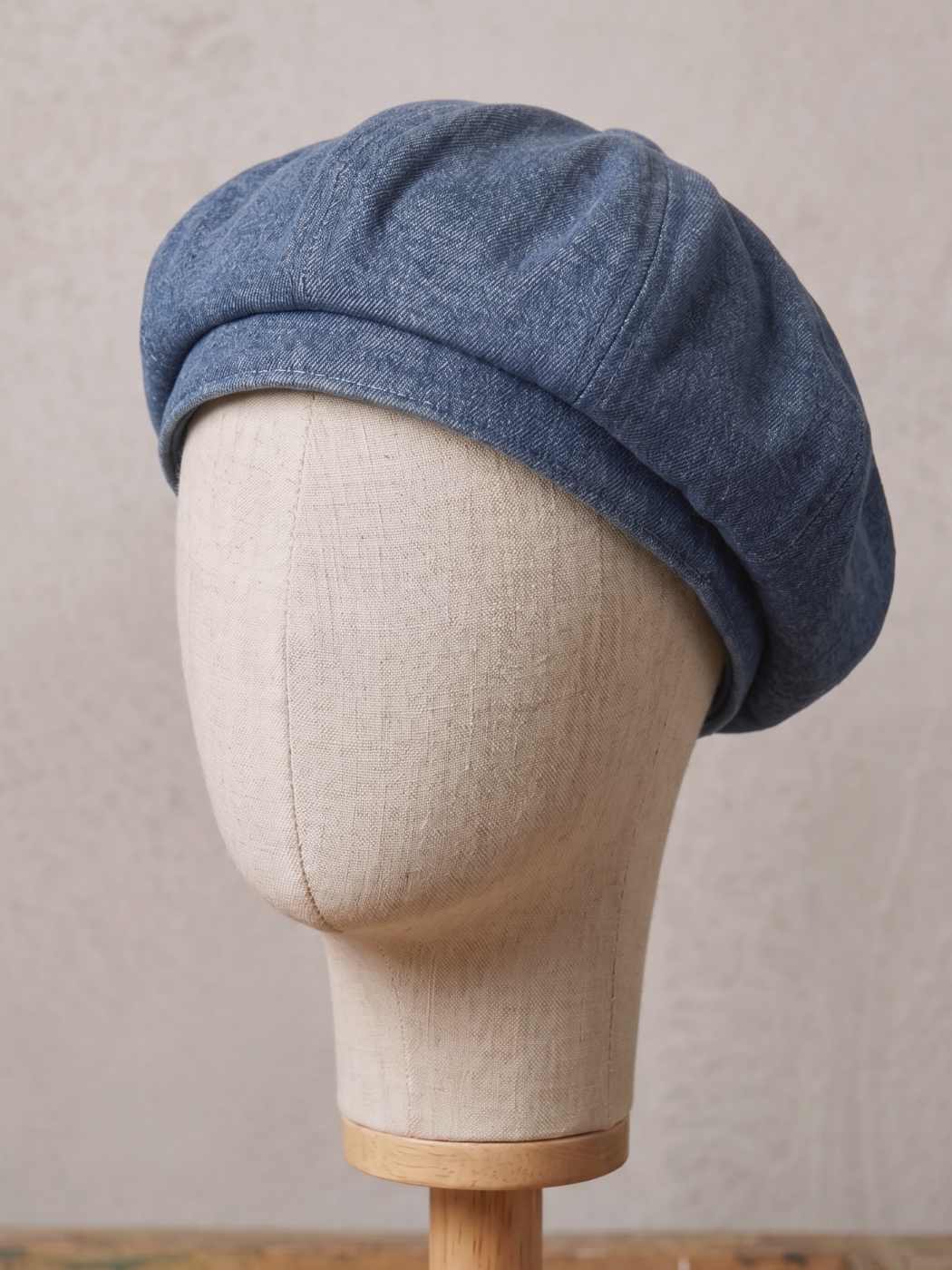 Beret Cap 8 Panel for Summer in Denim Cotton