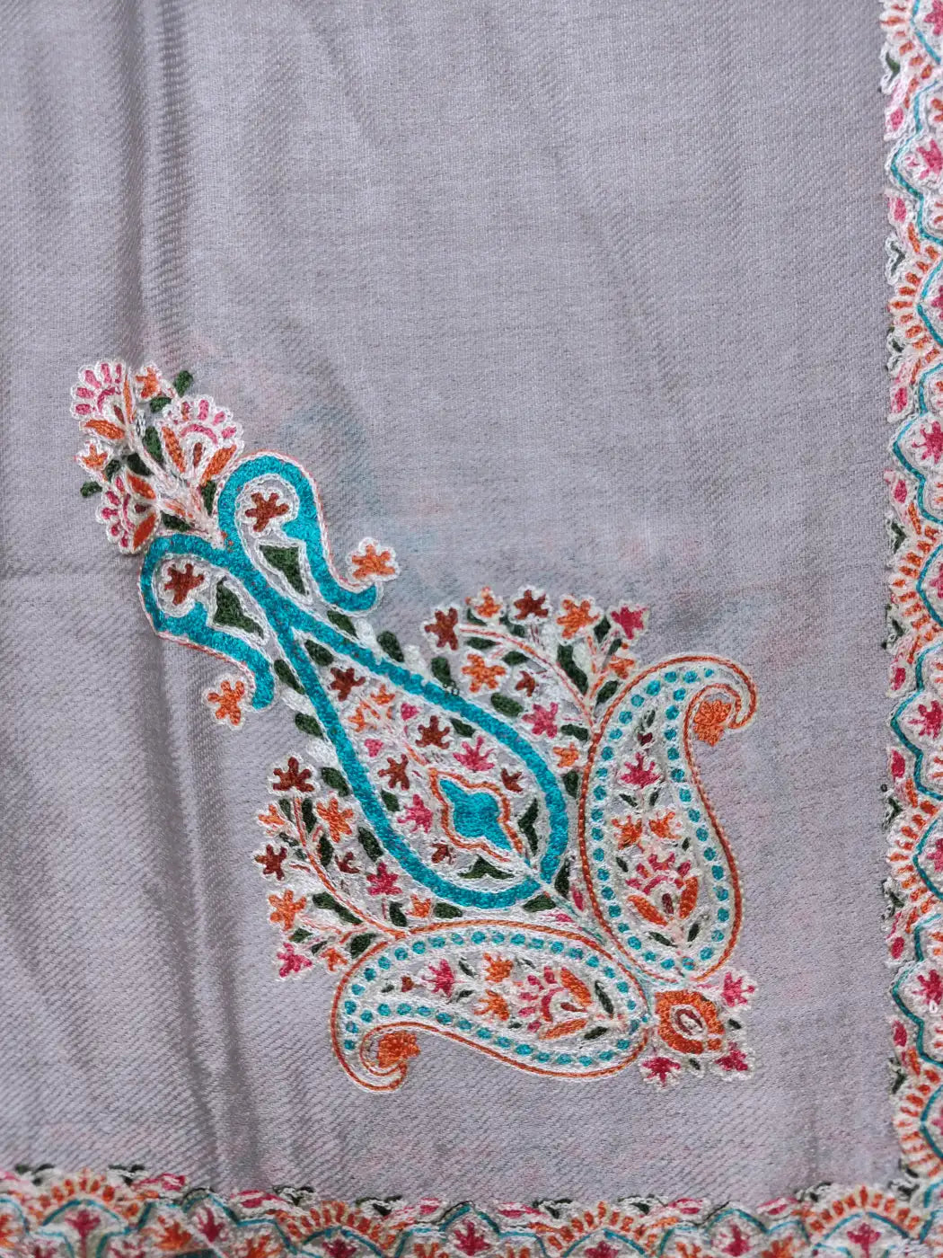 Arabic rumal in pasiley motif with Kashmiri work at Potatto 