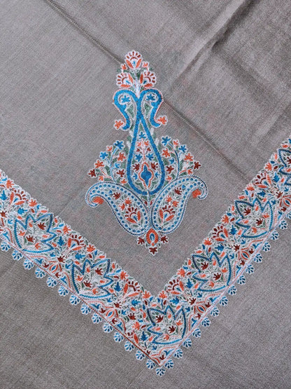 corner of the arabic rumal in pasiley motif with Kashmiri work