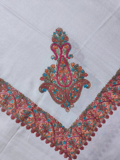corner of the arabic rumal in pasiley motif with Kashmiri work