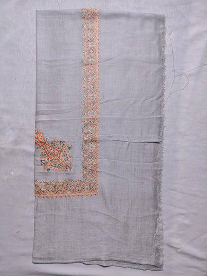 border embroidery on grey colour arabic rumal