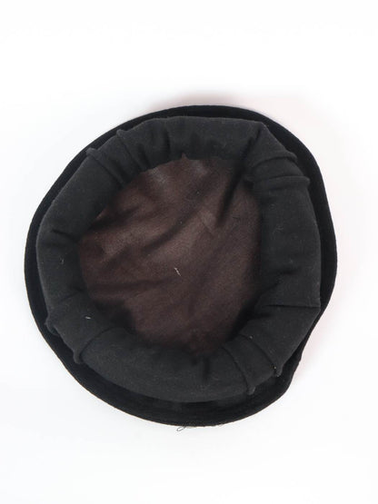 Black Pakol Cap – Traditional Wool Chitrali Hat for Men