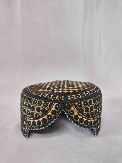 Traditional Sindhi Topi | Embroidered Shisha Cap | Balochi / Qandahari Headwear