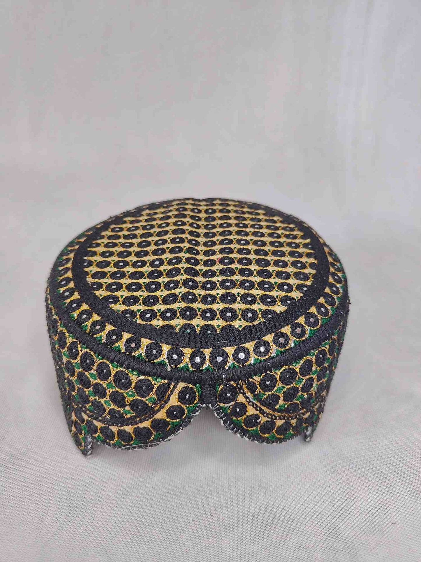 Traditional Sindhi Topi | Embroidered Shisha Cap | Balochi / Qandahari Headwear