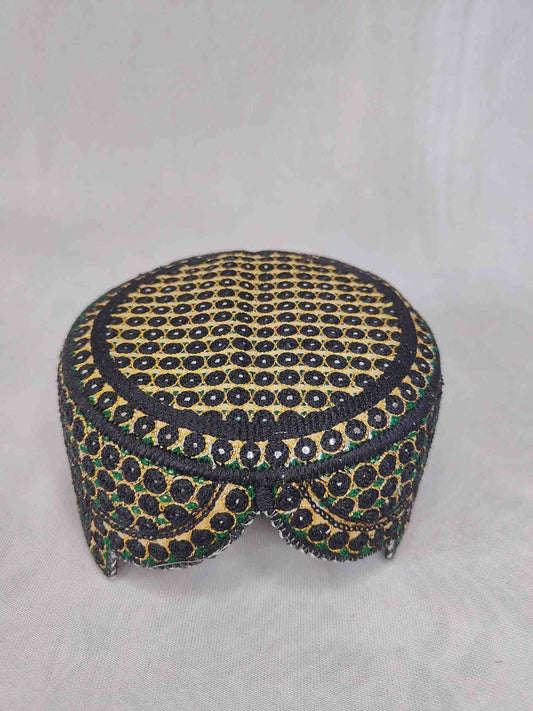 Traditional Sindhi Topi | Embroidered Shisha Cap | Balochi / Qandahari Headwear