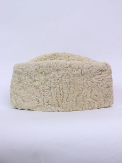 Ghulam Nabi Premium Qarakuli Wool Cap in Cream