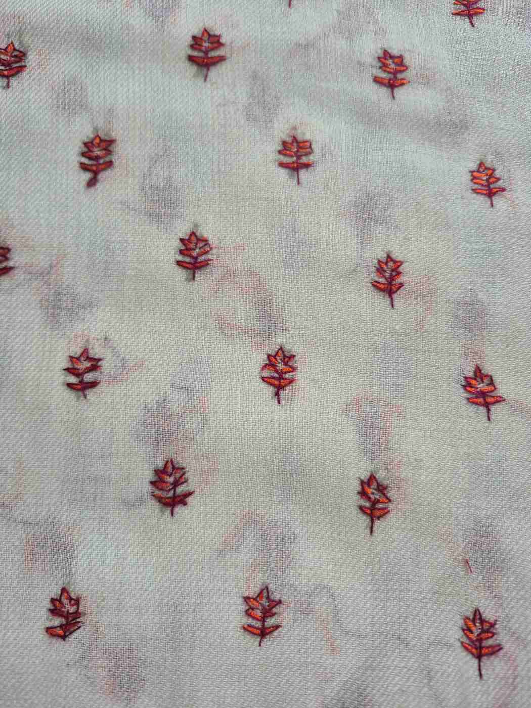  red booti style leaf pattern