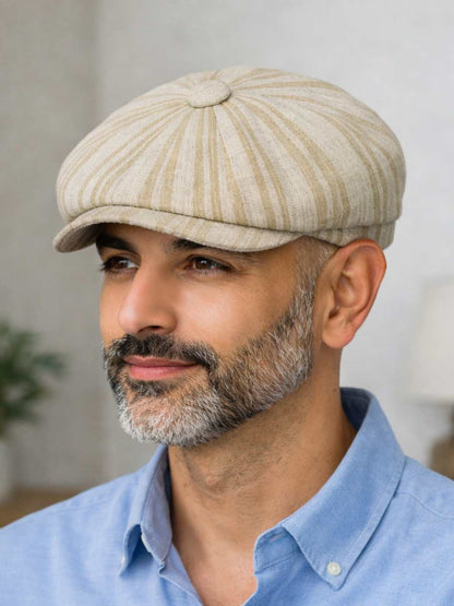 Pure linen fabric cap