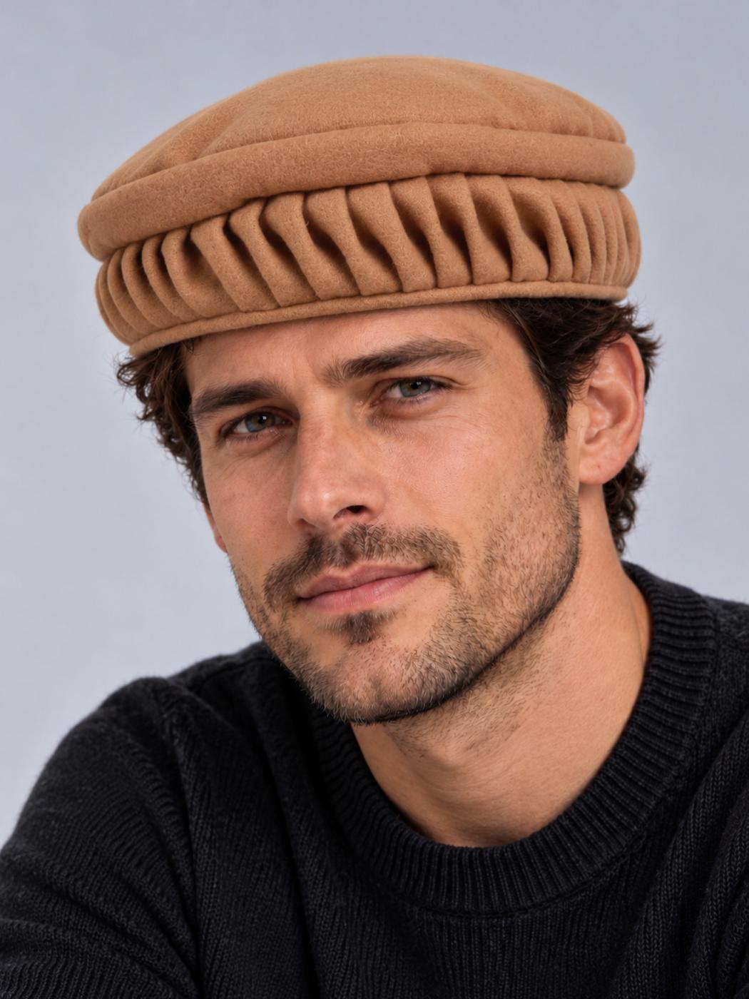 Golden Twisted Pakol Cap – Afghani Topi
