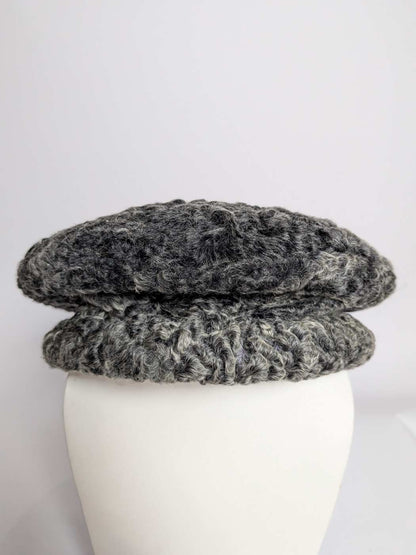 Premium and Elite Round Karakul Cap | Greyish Black | Handmade Fur Cap