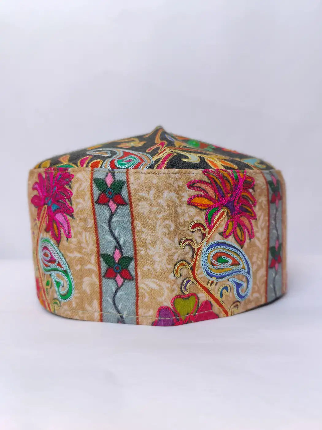Kashmiri kalamkari work on unique cap
