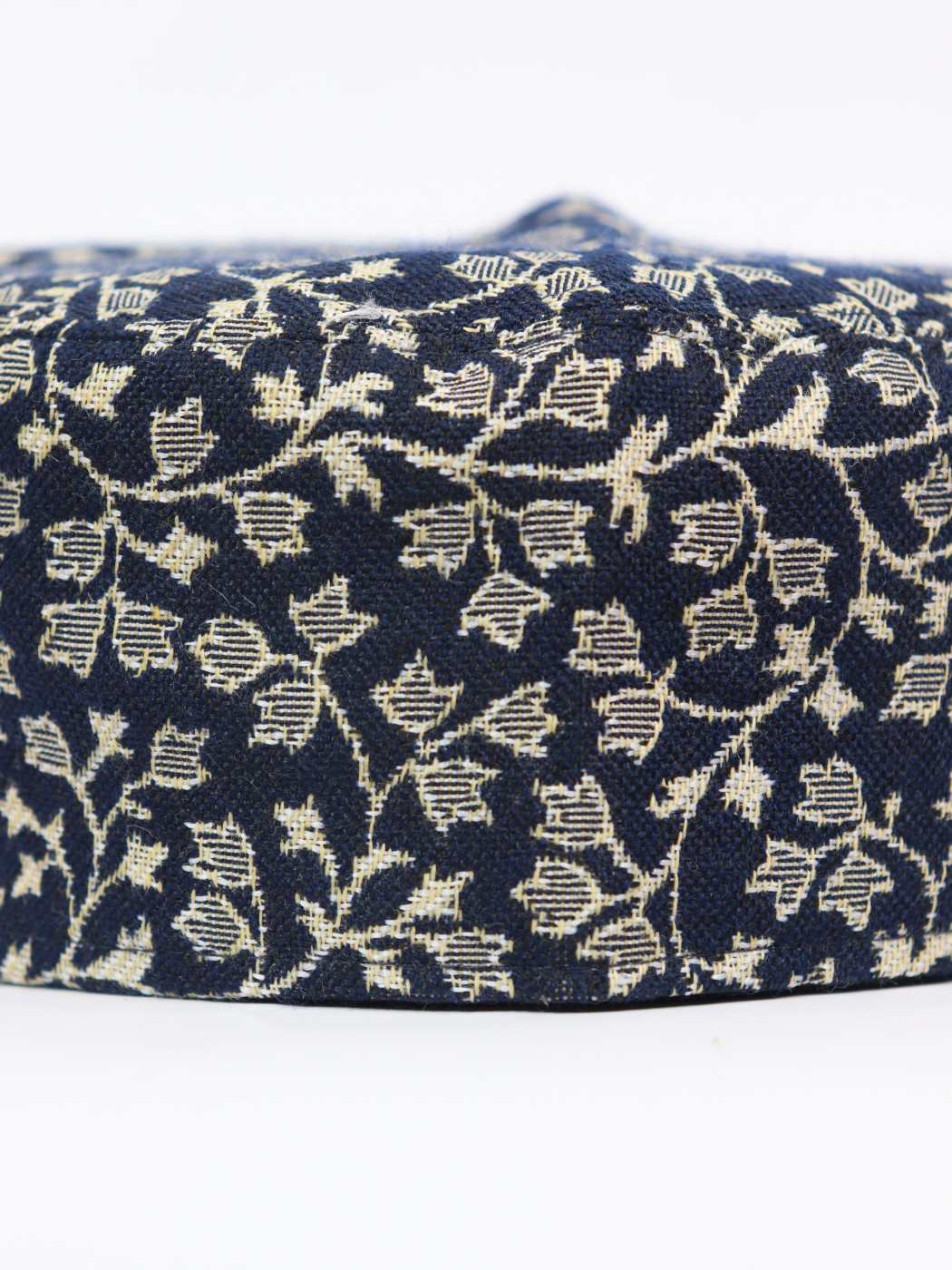 Pathan Navy Blue Kashmiri Kani Foldable Cap