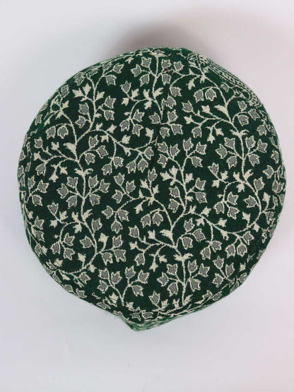 green round cap in kani woven pattern 