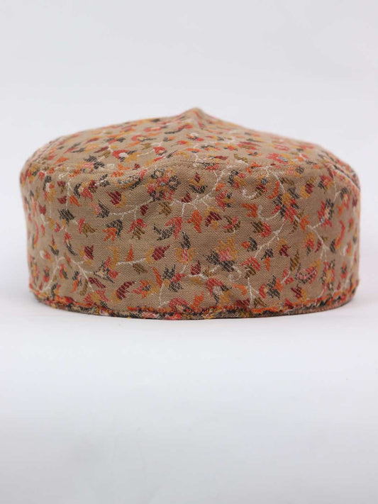 Beige Kashmiri Mens Kani Cap