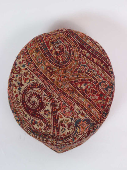 beige Kashmiri cap in kani florals