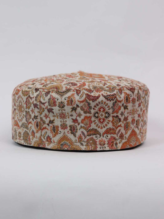 Faheemi Cream Kashmiri Traditional Kani Cap