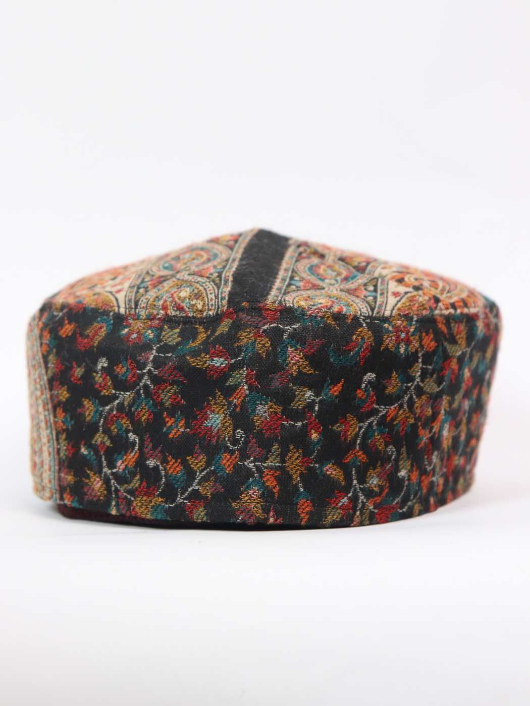 Mens Black Kani Cap from Kashmir