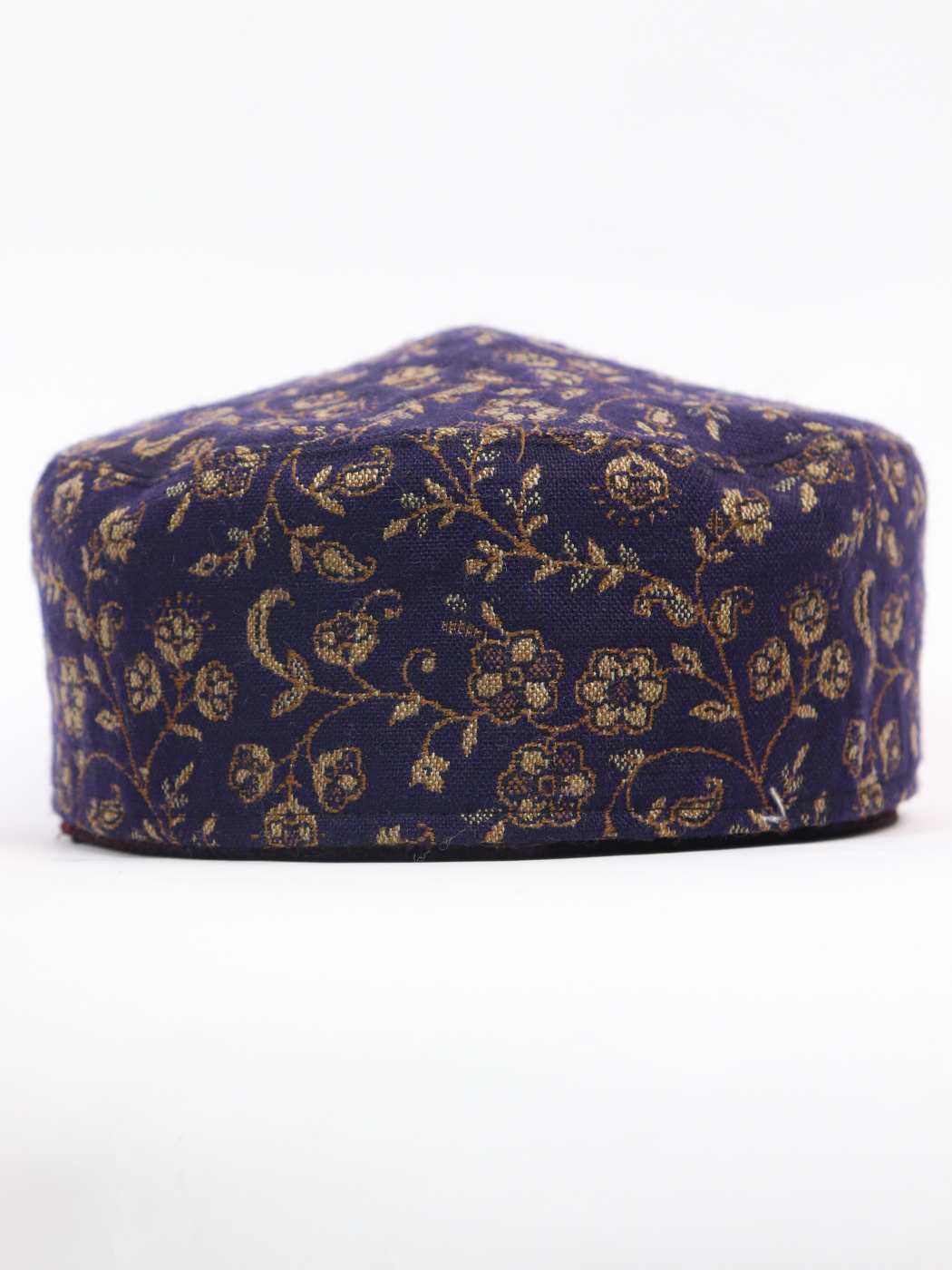 navy blue cap in kani woven pattern 